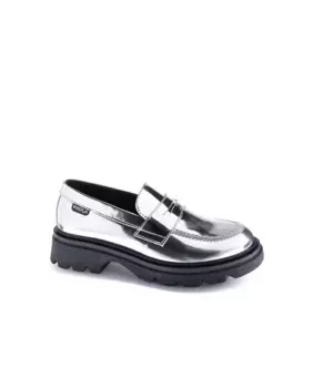 Кожаные мокасины Paola для девочек Pablosky, серебряный