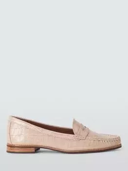 Кожаные мокасины pennie с крок-принтом pennie John Lewis, бежевый