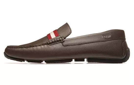 Кожаные мокасины с полосатыми деталями Bally
