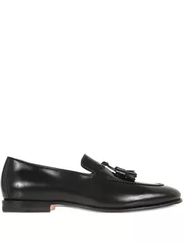 Кожаные мокасины Santoni, черный