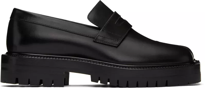 Кожаные мокасины Tabi Maison Margiela, черный
