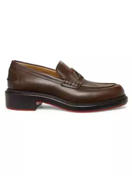 Кожаные мокасины Urbino Christian Louboutin, цвет cosme