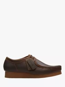 Кожаные мокасины wallabee evo Clarks, цвет Beeswax
