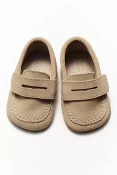 Кожаные мокасины ZARA, цвет Sand Brown