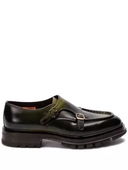 Кожаные монки Santoni, зеленый