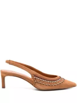 Кожаные мюли Antonia 50 мм с пяткой на спине Ulla Johnson, коричневый