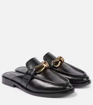 Кожаные мюли Astaire с узлом Bottega Veneta, черный