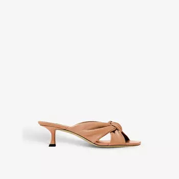 Кожаные мюли Avenue 50 на каблуке Jimmy Choo, цвет caramel