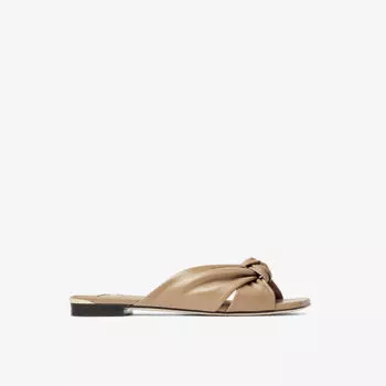 Кожаные мюли Avenue с узлом Jimmy Choo, цвет biscuit