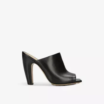 Кожаные мюли Canalazzo на каблуке с открытым носком Bottega Veneta, черный