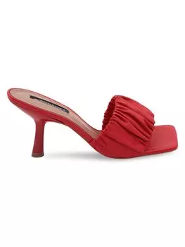 Кожаные мюли Dallas со сборками Bcbgmaxazria, красный