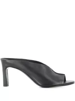Кожаные мюли Del Carlo 80 мм, черный