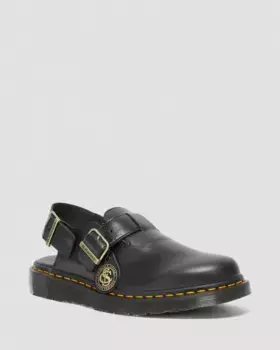 Кожаные мюли Dr. Martens Jorge, сделанные в Англии, с ремешком на пятке, черный