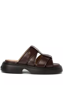 Кожаные мюли GANNI, коричневый