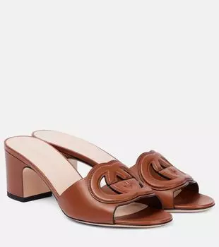 Кожаные мюли Interlocking G Gucci, Cuir