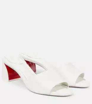 Кожаные мюли Jane 55 Christian Louboutin, Bianco /Lin Bianco