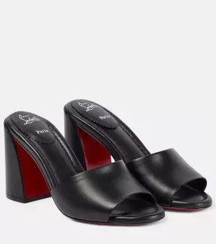 Кожаные мюли Jane Christian Louboutin, Black/Lin Black