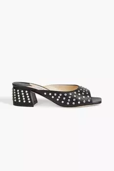 Кожаные мюли Jynx 45, украшенные кристаллами JIMMY CHOO, черный