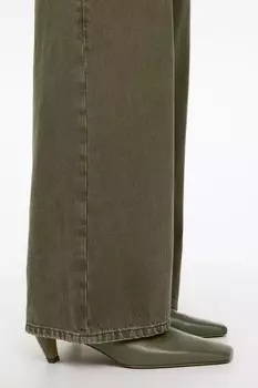 Кожаные мюли на каблуке Arket, хаки