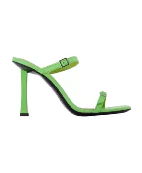 Кожаные мюли с квадратным носком By Far, зеленый