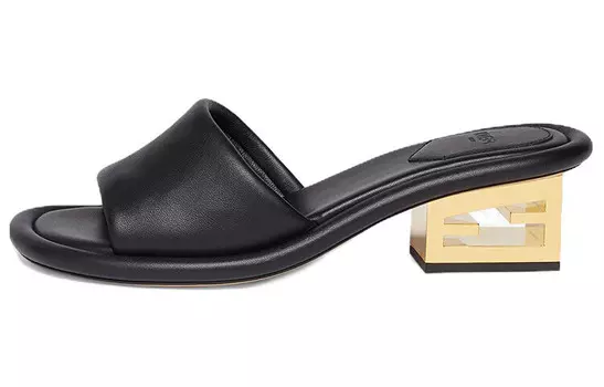 Кожаные мюли с логотипом Fendi