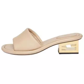 Кожаные мюли с логотипом Fendi