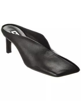 Кожаные мюли с логотипом Jil Sander, черный