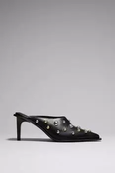 Кожаные мюли с заклепками & Other Stories, черный
