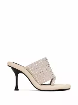 Кожаные мюли со стразами JW Anderson, бежевый