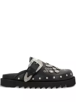 Кожаные мюли Toga Pulla с заклепками, черный