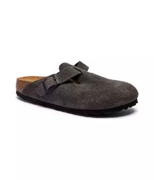 Кожаные мюли туфли бостон леве Birkenstock, серый