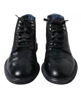 Кожаные мужские ботинки Dolce & Gabbana до щиколотки, цвет Navy Blue