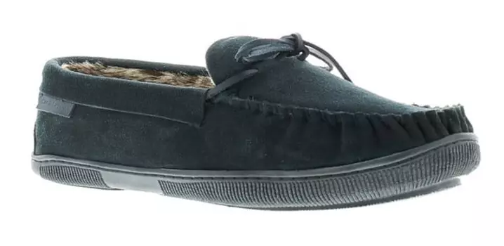 Кожаные мужские тапочки Ace темно-синего цвета Hush Puppies, синий