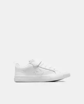 Кожаные низкие детские повседневные кроссовки Converse Pro Blaze с ремешком, белый
