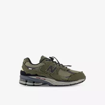 Кожаные низкие кеды 2002 Protection Pack с вышивкой New Balance, цвет dark moss