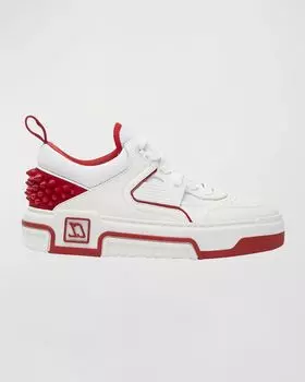 Кожаные низкие кеды Astroloubi Donna с красной подошвой Christian Louboutin, цвет White/Loubi