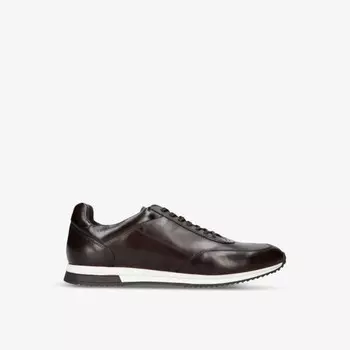 Кожаные низкие кеды bannister с отстрочкой в тон Loake, коричневый