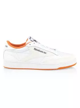 Кожаные низкие кеды Club C 85 Reebok, белый