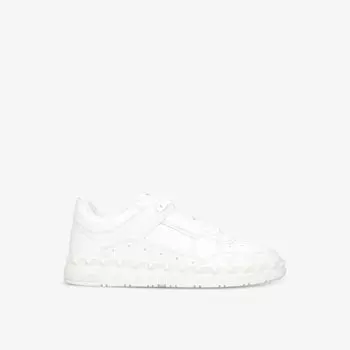 Кожаные низкие кеды Freedots с логотипом Valentino Garavani, белый