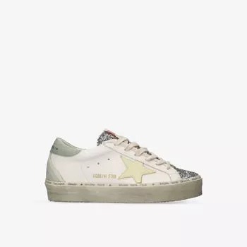 Кожаные низкие кеды Hi Star с блестками Golden Goose, белый