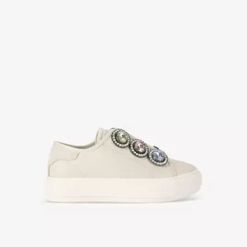 Кожаные низкие кеды laney octavia с кристаллами Kurt Geiger London, белый