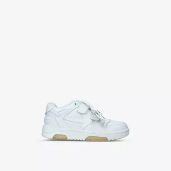Кожаные низкие кеды Out of Office с вышитым логотипом, 4–8 лет Off-White, белый