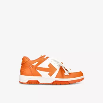 Кожаные низкие кеды Out Of Office с вышивкой Off-White, оранжевый