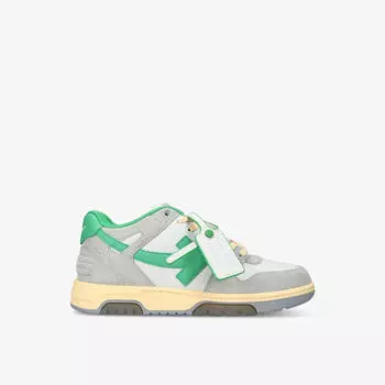 Кожаные низкие кеды out of office с вышитым логотипом Off-White, зеленый