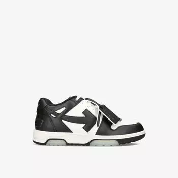 Кожаные низкие кеды out of office с вышитым логотипом Off-White, черный
