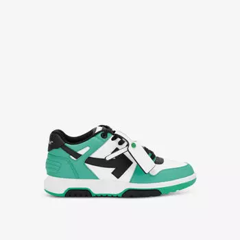 Кожаные низкие кеды out of office с вышитым логотипом Off-White, зеленый