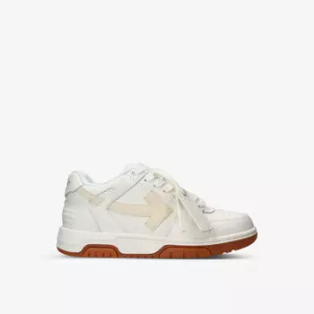 Кожаные низкие кеды out of office с вышитым логотипом Off-White, белый