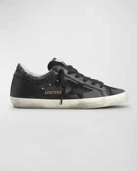 Кожаные низкие кеды с блестками Superstar Golden Goose
