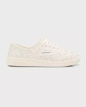 Кожаные низкие кеды Sawyer Intrecciato Bottega Veneta, цвет White
