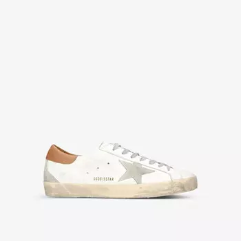Кожаные низкие кеды superstar с аппликацией в виде звезд Golden Goose, коричневый